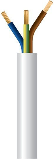 Eurolamp Power Cord Type NYL With Cable Properties 3x0.75mm² In White Colour 1m Flexible