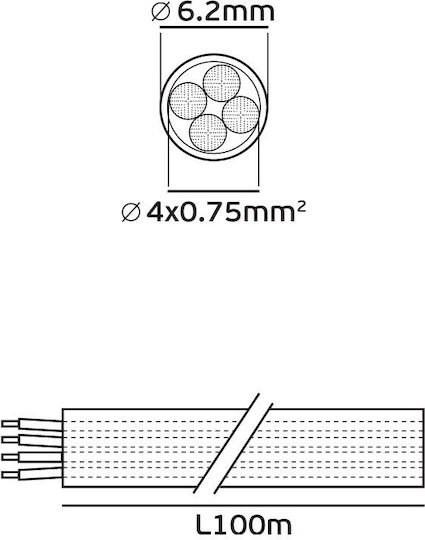 VK Lighting Power Cord with Cable Properties 4x0.75mm² in Yellow Colour Flexible