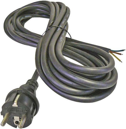 Emos Καλώδιο Ρεύματος τύπου H05RR-F με Διατομή 3x2.5mm² σε Μαύρο Χρώμα 3m