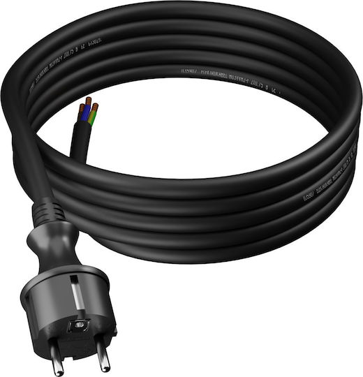 Plastrol Καλώδιο Ρεύματος τύπου H05RR-F με Διατομή 3x2.5mm² σε Μαύρο Χρώμα 1m