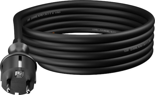 Plastrol Καλώδιο Ρεύματος τύπου H05RR-F με Διατομή 3x2.5mm² σε Μαύρο Χρώμα 1m