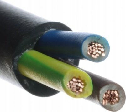Καλώδιο Ρεύματος με Διατομή 3x1mm² σε Μαύρο Χρώμα 1m Εύκαμπτο