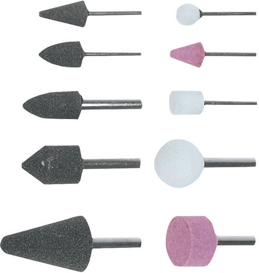 Top Tools 60H006 Pietre de Măcinat cu Arbore 10 Bucăți