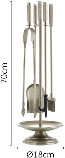 Zogometal Fireplace Tool Set with Stand Holder Bronze