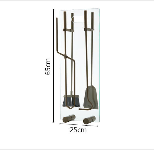 Zogometal Fireplace Tool Set with Stand Holder White Ice