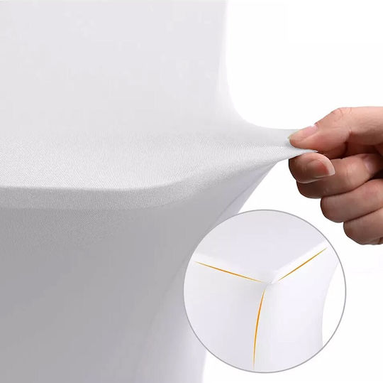Green Blue Elastic Table Cover White Ø74cm