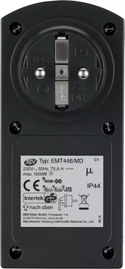 REV Timer With Dawn Automatic IP44 Μηχανικός Χρονοδιακόπτης Πρίζας Ημερήσιος με Δυνατότητα Αντίστροφης Μέτρησης Εξωτερικού Χώρου IP44