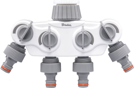 White Line Solid 4-way Manifold 1" 3/4" Tap Valves
