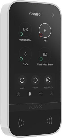 Ajax Systems Keypad Touchscreen Πληκτρολόγιο Συναγερμού Αφής σε Μαύρο Χρώμα