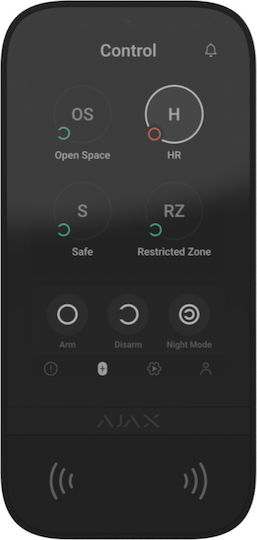 Ajax Systems Keypad Touchscreen Πληκτρολόγιο Συναγερμού Αφής σε Μαύρο Χρώμα