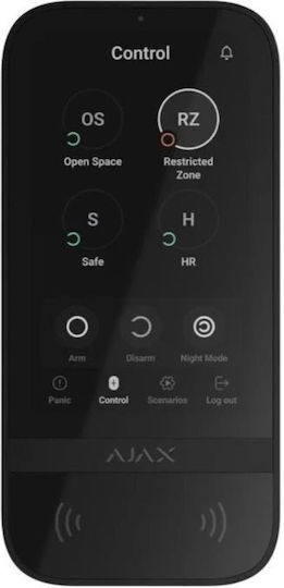 Ajax Systems Keypad Touchscreen Πληκτρολόγιο Συναγερμού Αφής σε Μαύρο Χρώμα
