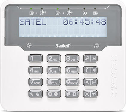 Satel Ασύρματο Πληκτρολόγιο Συναγερμού με Οθόνη σε Λευκό Χρώμα VERSA-KWRL2