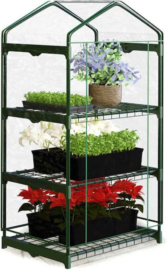 Plonos 4921 Greenhouse House Type with Metal Frame and Shelves 0.69x0.49x1.25m