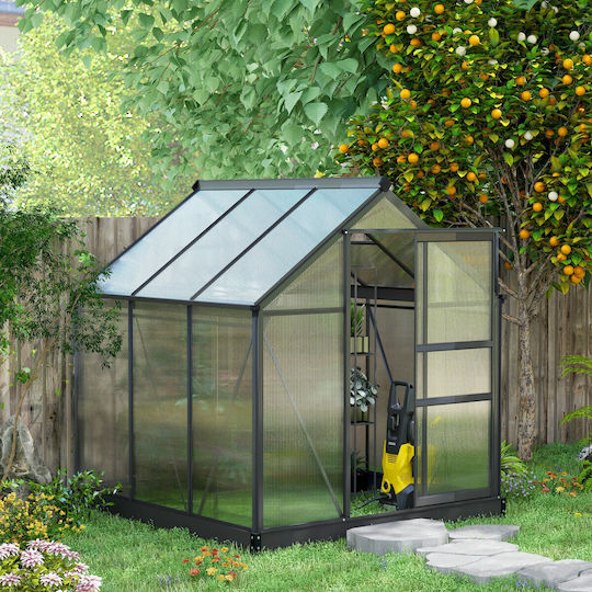 Outsunny 845-058GY Greenhouse House Type with Aluminum Frame 1.9x1.9x2m