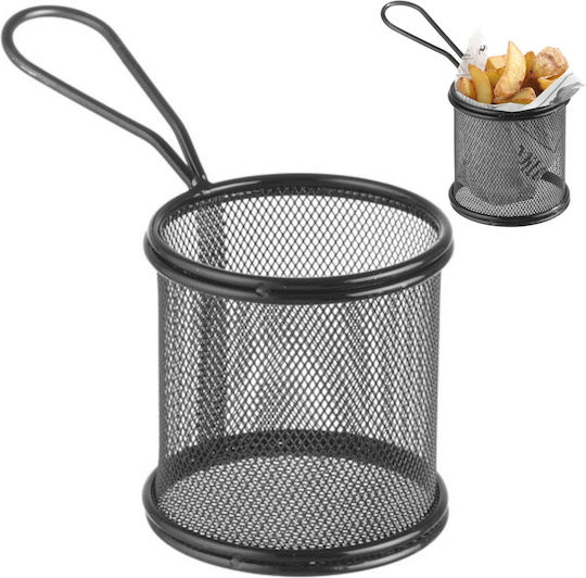 Ready Deep Fry Basket Serving Basket Metallic with Diameter 9cm and Height 9cm 1pcs