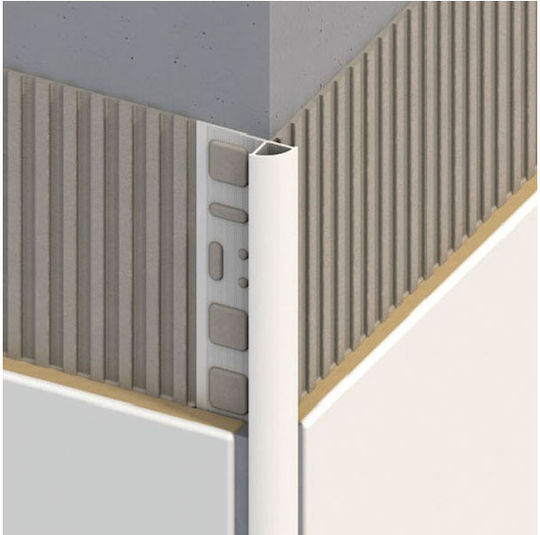 Alfer Aluminium Profil PVC für Fliesen 100x1.95x0.8cm