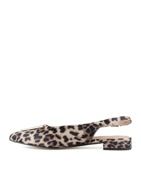 Leopard Ballerinas With strap Multicolour
