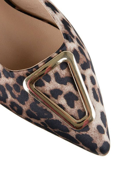 Leopard Ballerinas With strap Multicolour