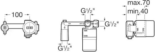 Eingebauter Teil Verdeckter Mischbatterie Ona Schwarz Matt A5e3501nb0 Roca