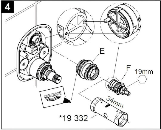 Grohe Μηχανισμός Μπαταρίας 47364000
