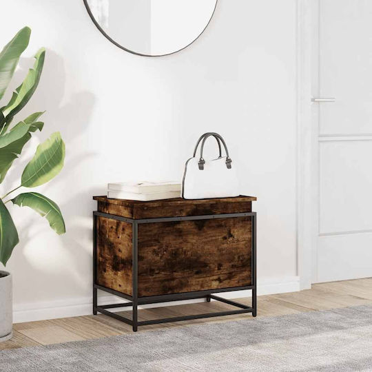 Vidaxl Storage Box Smoked Oak Brown Lid