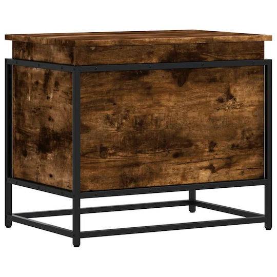 Vidaxl Storage Box Smoked Oak Brown Lid