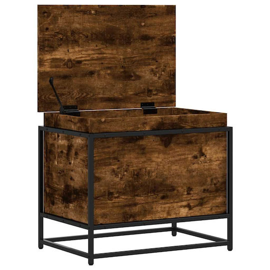 Vidaxl Storage Box Smoked Oak Brown Lid