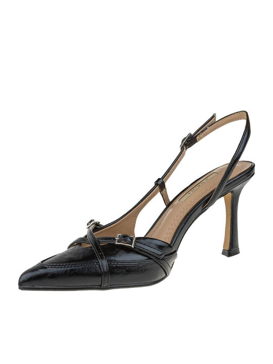 Heels with Strap & High Black Heel