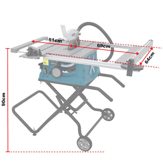 Bulle Bench Saw 1800W, Cutting Disc Diameter 250mm & Cutting Speed 5000rpm 633077