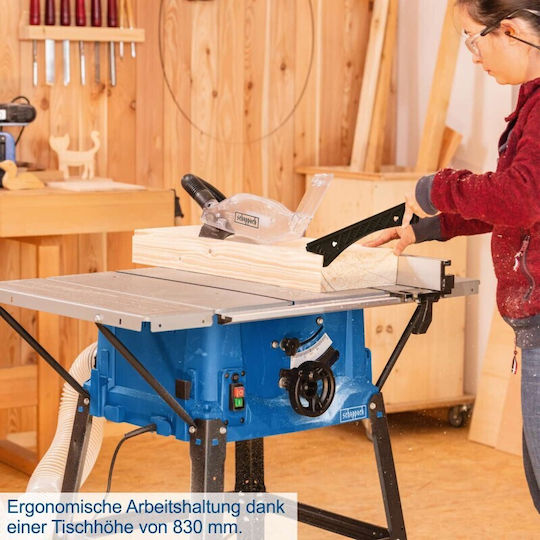Scheppach Hs100s Bench Saw 2000W, Cutting Disc Diameter 250mm & Cutting Speed 6500rpm 5901310905