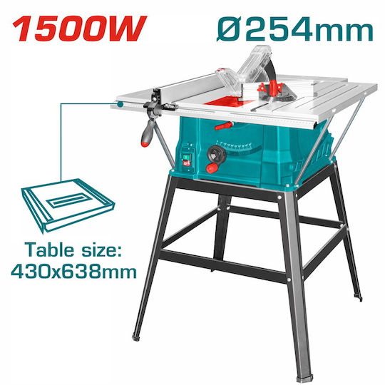 Total Bench Saw 1500W, Cutting Disc Diameter 254mm & Cutting Speed 4500rpm TS5152543