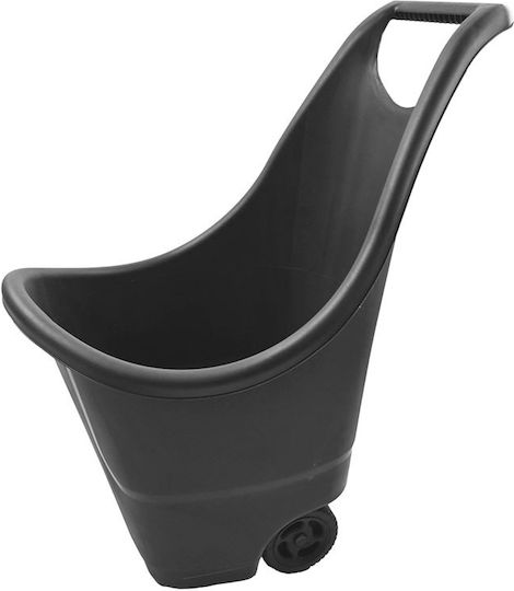 Gartenkarren Holztransport Grau Kunststoff Zweirad 50lt 64x47.5x84cm