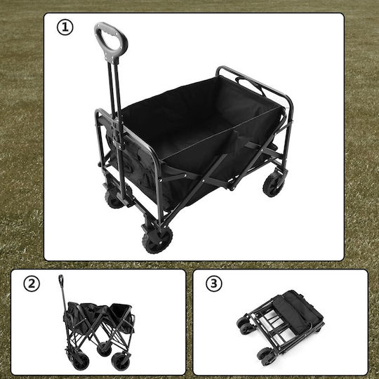 Foldable Garden Cart Metallic Four-wheel 72lt 76x45x90cm.