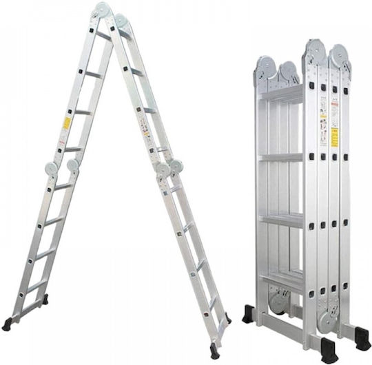 Folding Multipurpose Aluminum Ladder 116 3.7m 711087