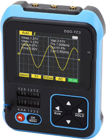 Fnirsi DSO-TC3-PRO-BL Heat Rate Monitor Hand Tool with Channels and 2.4" Screen