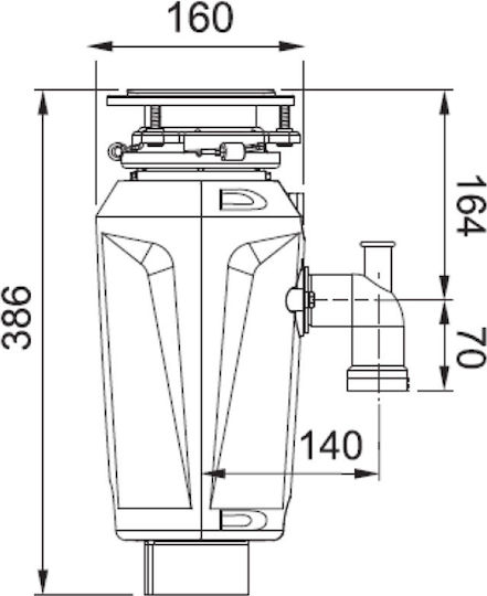 Franke Elite Slimline 125 Σκουπιδοφάγος Ισχύ 1 1/4hp 16x38.6cm