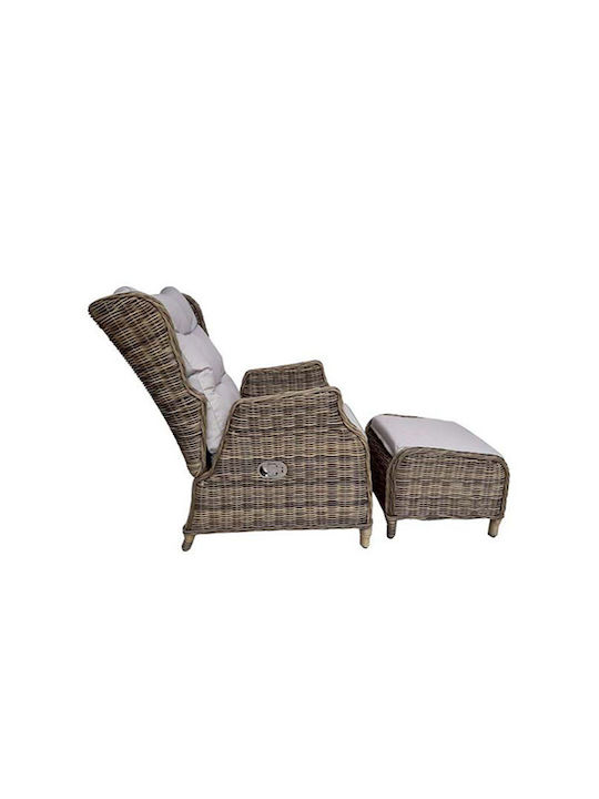 Liegestuhl Rattan Braun 2Stück 75x87x103cm.