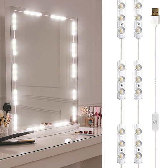 Vanity Mirror Lonoff USB Vanity Mirror LED Light Warm to Cool White