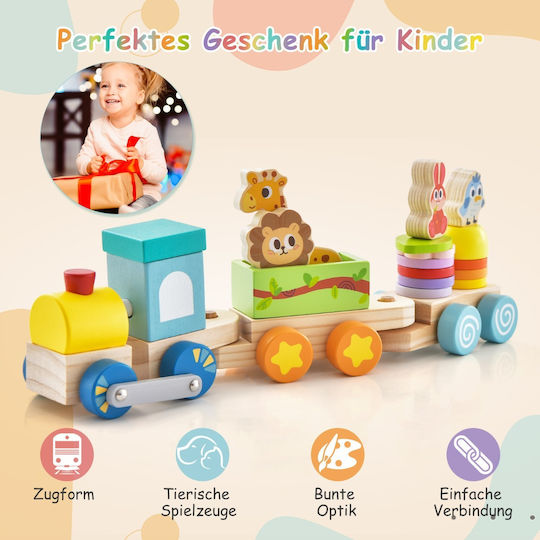 Costway Set with Train made of Wood for 3+ years+ Years