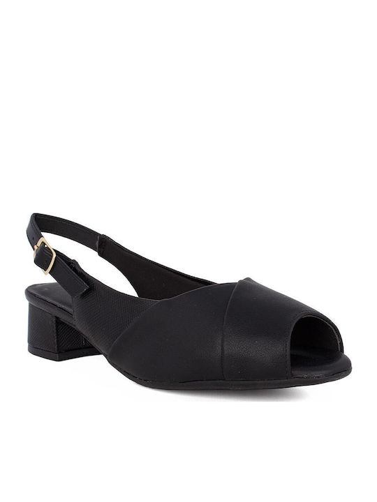 Peeptoe Pumps mit Riemchen & flacher Absatz Schwarz