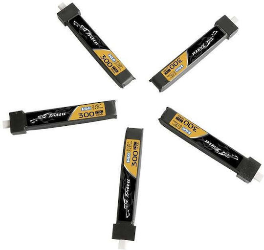 Tattu UAV Classic Μπαταρία Li-Po 3.8V 300mAh 75C 1S BT2.0 για Τηλεκατευθυνόμενο 5τμχ