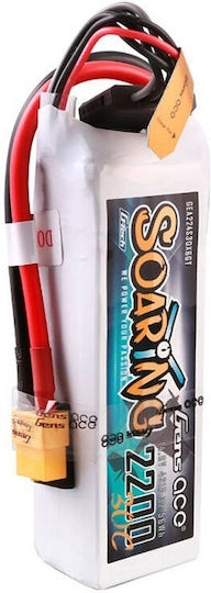 Gens Ace Soaring Li-Po Battery 14.8V 2200mAh 30C 4S XT60 for RC Vehicle 2 Pieces