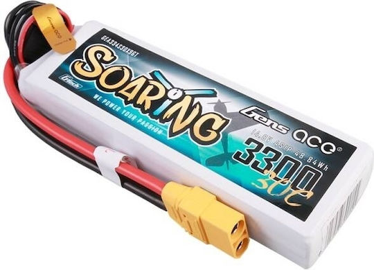 Gens Ace Gens Ace Soaring Li-Po Battery 14.8V 3300mAh 30C 4S XT90 for RC Vehicle