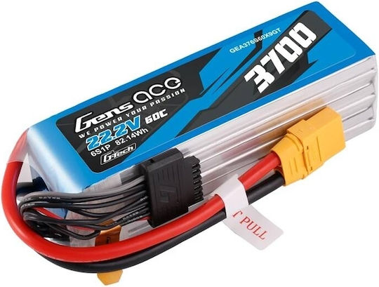 Gens Ace Gens Ace Klassische Li-Po Batterie 22,2V 3700mAh 60C 6S XT60 für RC-Fahrzeug