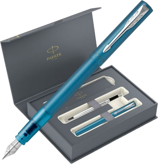 Parker Vector Xl Pen Set made of Steel Blue (in a paper cassette)
