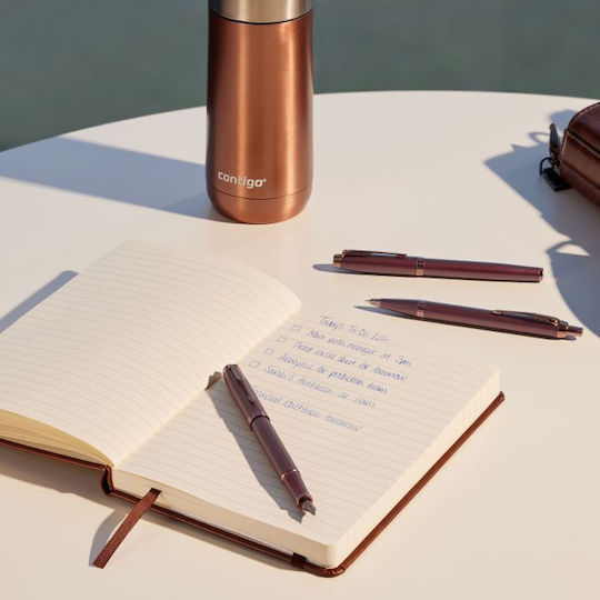Parker IM Monochrome Pen Set Ballpoint Medium with Fountain Pen Medium made of Steel Burgundy