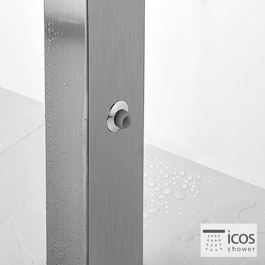Icos Dike Pool Shower Height 208cm Silver