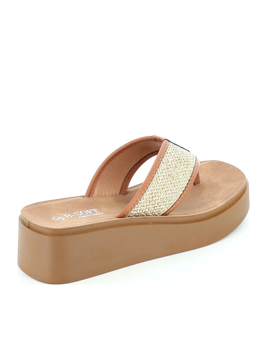 Damenplattformen Beige