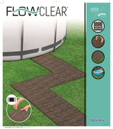 Protecție pentru podeaua piscinei Bestway, lemn, detașabilă, 50 x 50 cm