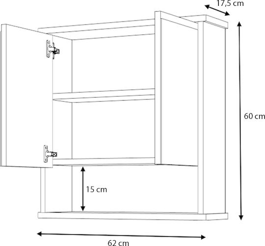 Delo Badezimmerspiegel Megapap Weiß 62x17,5x60cm Paket 1 Stück